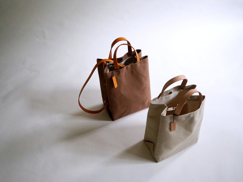 Straight Wax bag portable/leather strap - กระเป๋าเอกสาร - ผ้าฝ้าย/ผ้าลินิน 