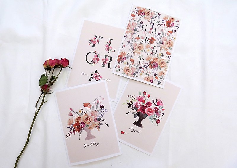 Into the garden series postcard-watercolor paper - Cards & Postcards - Paper Multicolor