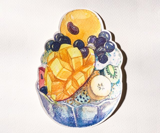 水彩画キイウイ29×27Cm