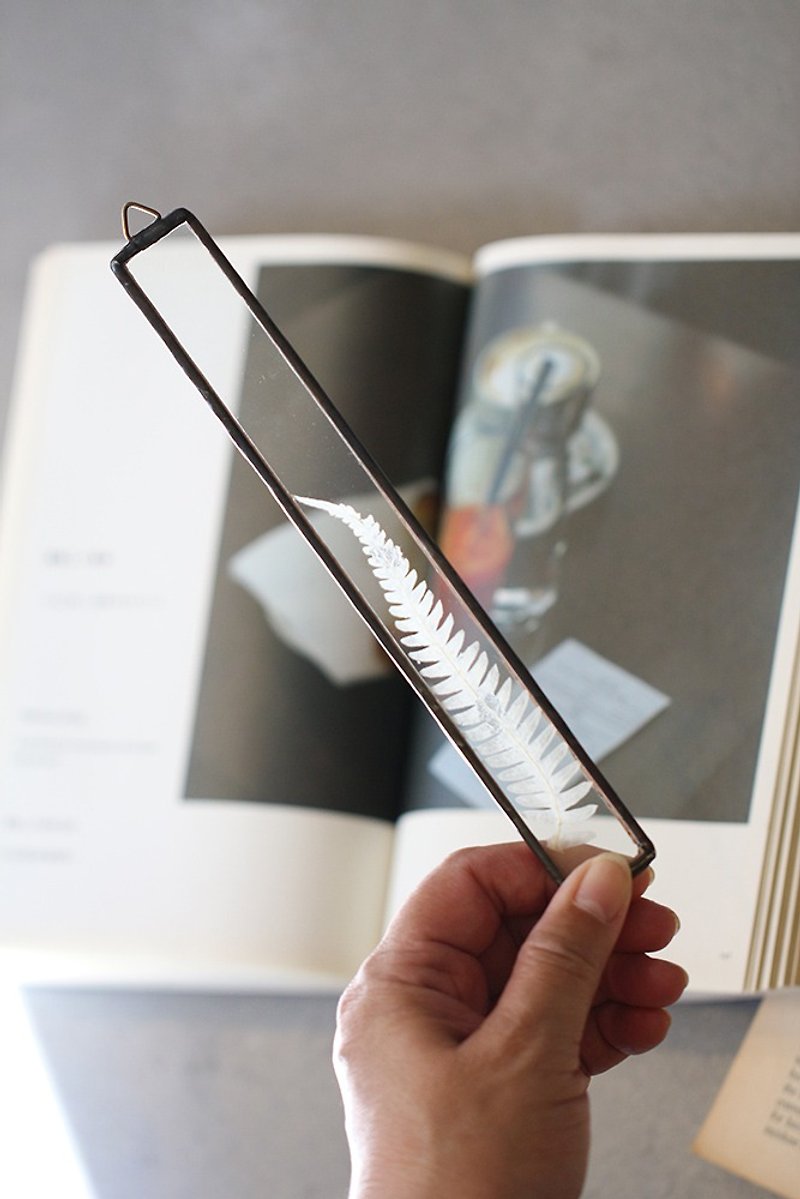 Plant Illustrated Book∣Fern∣Glass Inlay∣Flower and Herbal Specimen Bookmark - Bookmarks - Plants & Flowers White