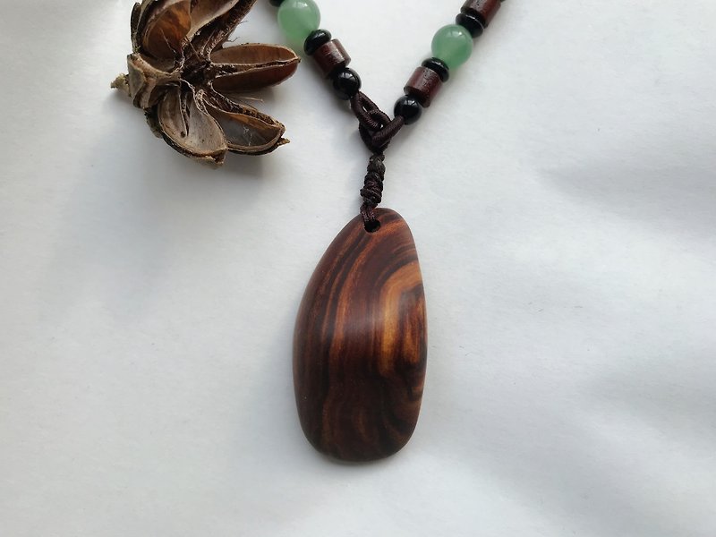 翱翔肖楠木瘤花项链 - Necklaces - Wood Multicolor