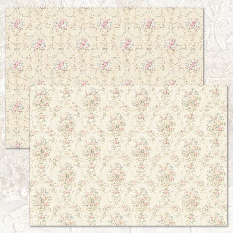 120g Vintage bouquet Design Paper (blue lion) A4 (suyeon) - Gift Wrapping & Boxes - Paper Khaki