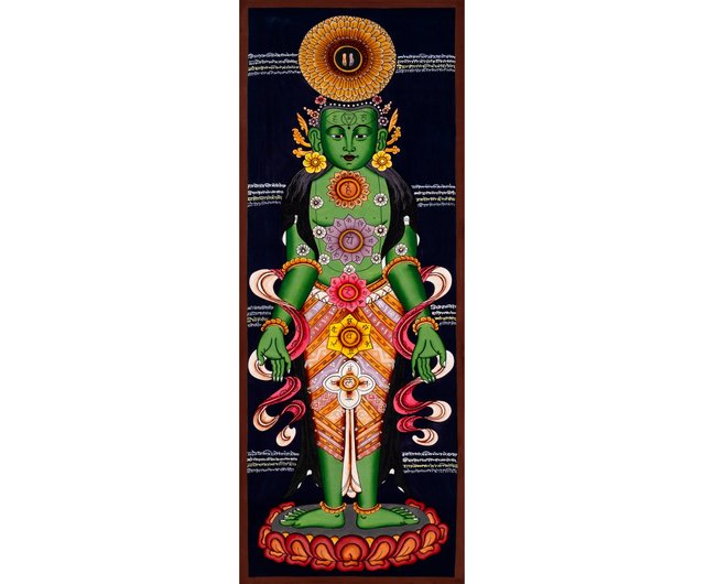 タンカアート 送料無料 阿しゅく如来 タンカ 仏画 マンダラ 〔一点物〕タンカ