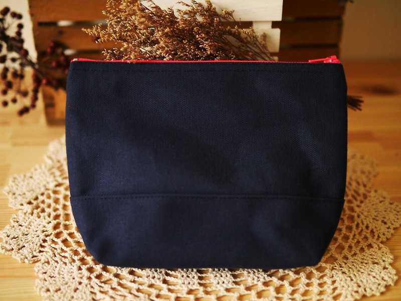 Makeup simple admission package navy x navy x shockingpink - navy blue Peach- - Clutch Bags - Other Materials Blue