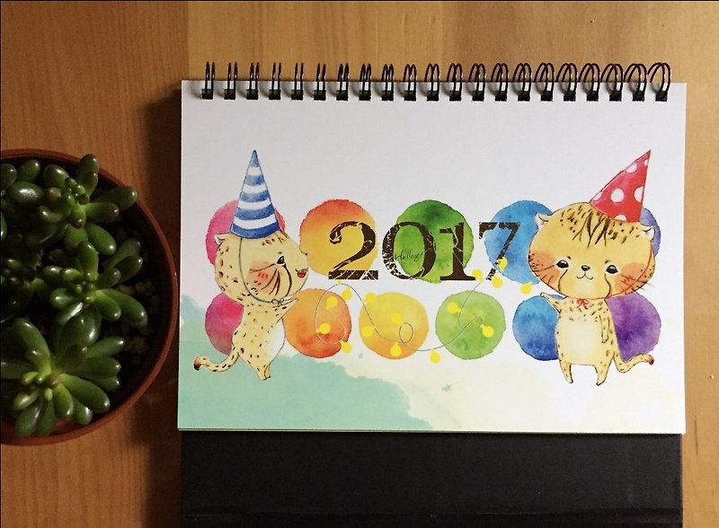 2017 animal dear triangle desk calendar - ปฏิทิน - กระดาษ หลากหลายสี