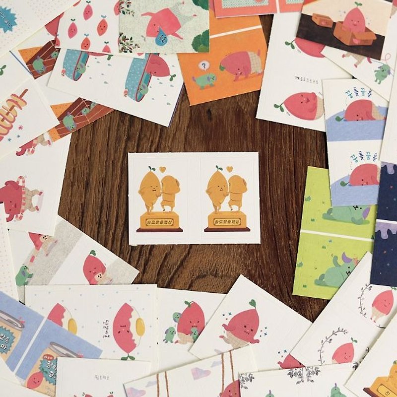 BY NACOO- Fun Tags Mini Decorative Stickers (96 Into) - Sweet Potato Baby, BNC10647 - Stickers - Paper Multicolor