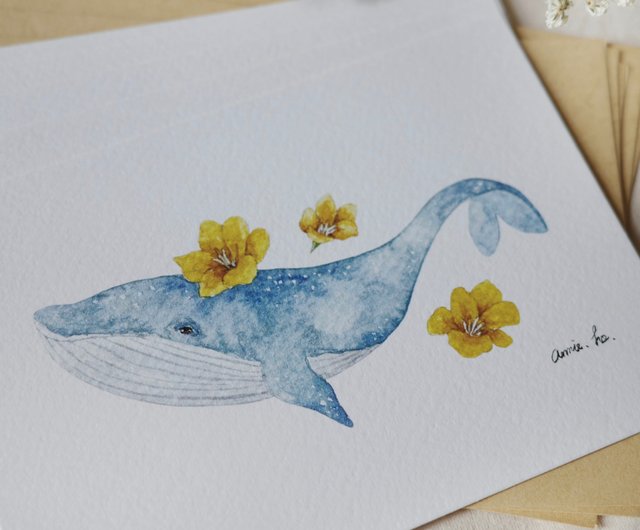 Manuhanaさま専用（原画）星を運ぶクジラ　ほか　4点おまとめ クジラ 52Hz/手描きポストカード ワイルドカード（5枚セット
