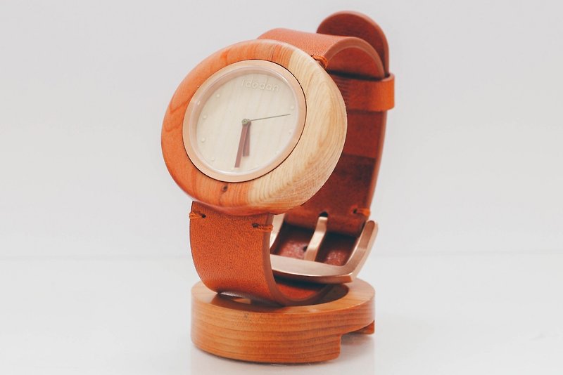 イドダン工芸品[クラフトウォッチ]  - サイプレス/台湾木時計 - 腕時計 - 木製 レッド