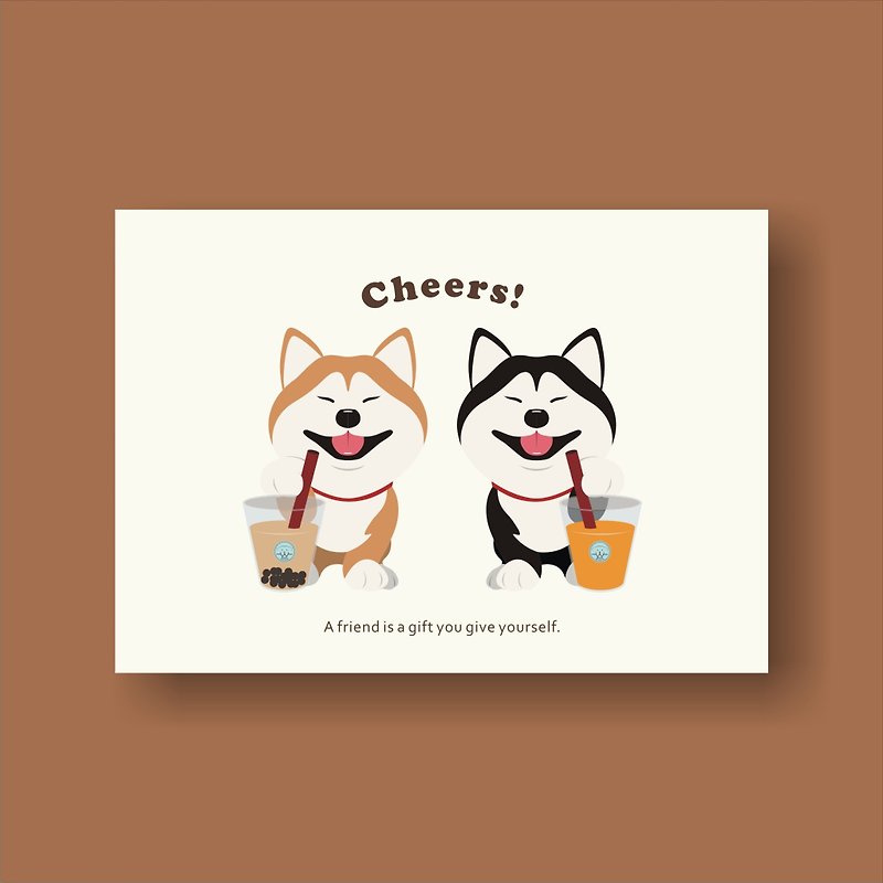 Shiba Inu friends postcard - Cards & Postcards - Paper 