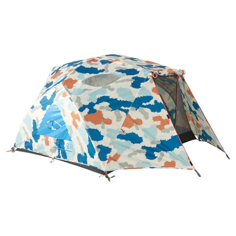 POLER TWO MAN TENT 雙人帳篷 焦糖毛邊迷彩 限量商品 - 露營用品 - 聚酯纖維 藍色