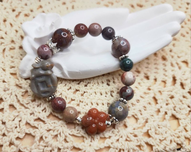 阿拉善金幣兔設計款手串 - 手鍊/手環 - 玉石 