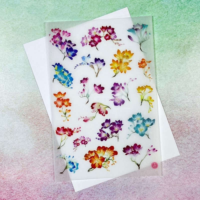 轉印貼紙之  小蒼蘭  花卉系列 - 貼紙 - 紙 