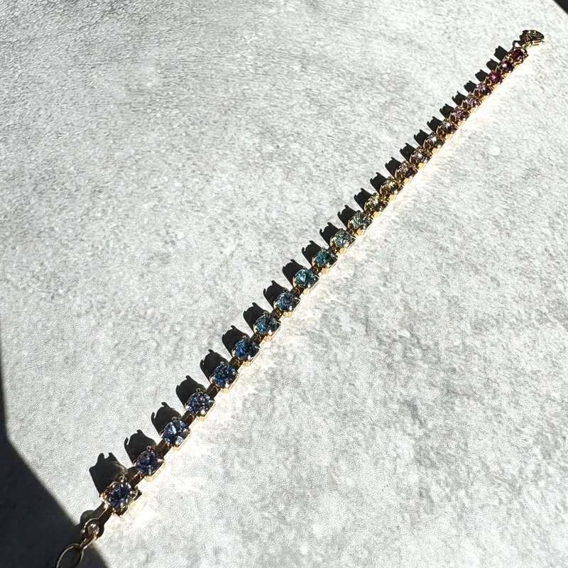 Swarovski Crystal Bracelet Blingbling Trend Simple Elegant Cool Colorful Rainbow - 手鍊/手環 - 玻璃 多色