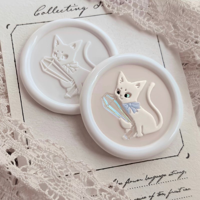 Facula Cat stamp original design exquisite cute wax stamp birthday gift creative wedding - ตราปั๊ม/สแตมป์/หมึก - ทองแดงทองเหลือง 