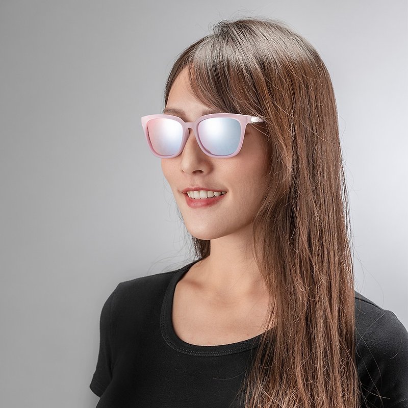 Crystal Patent Mirror | 15B Pink Transparent | Brightening Glass Polarized Sunglasses - Sunglasses - Glass Pink