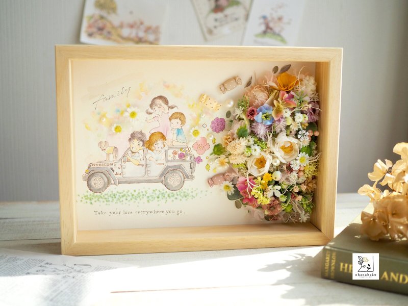 Family Welcome Board, Special Occasion CelebrationPreserved and dried flowers - ภาพวาดบุคคล - พืช/ดอกไม้ หลากหลายสี