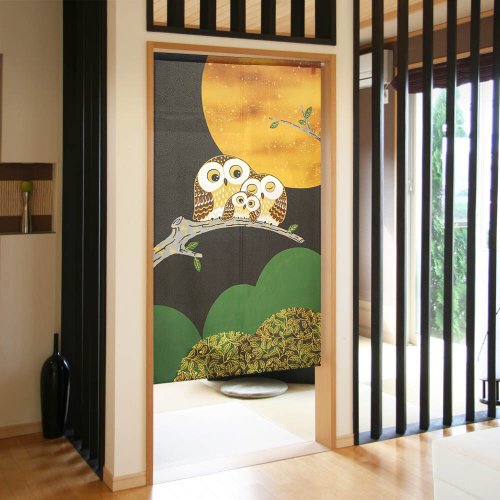 Moonstar House 星月屋 【預訂】日本製 月亮貓頭鷹家族門簾