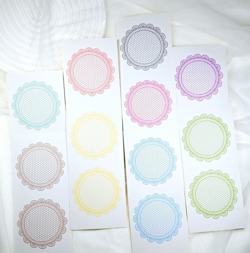 Pastel Color See-through Doily Vellum Paper Sticker Decor - Stickers - Paper Multicolor