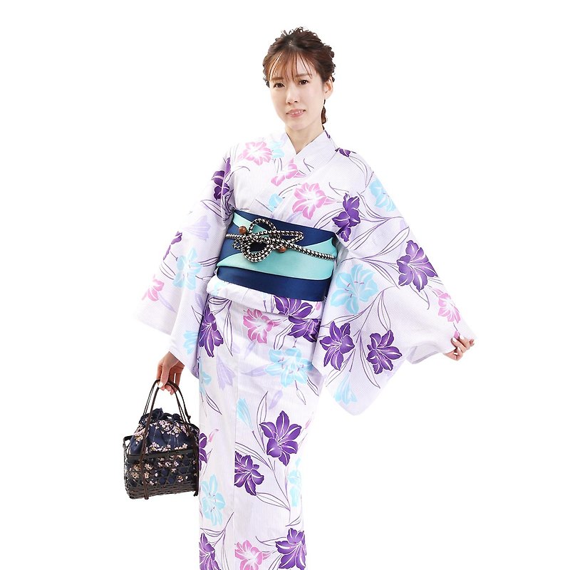 日本 和服 女性 浴衣 腰封 2件組 F Size x25-203 yukata - 其他 - 棉．麻 白色