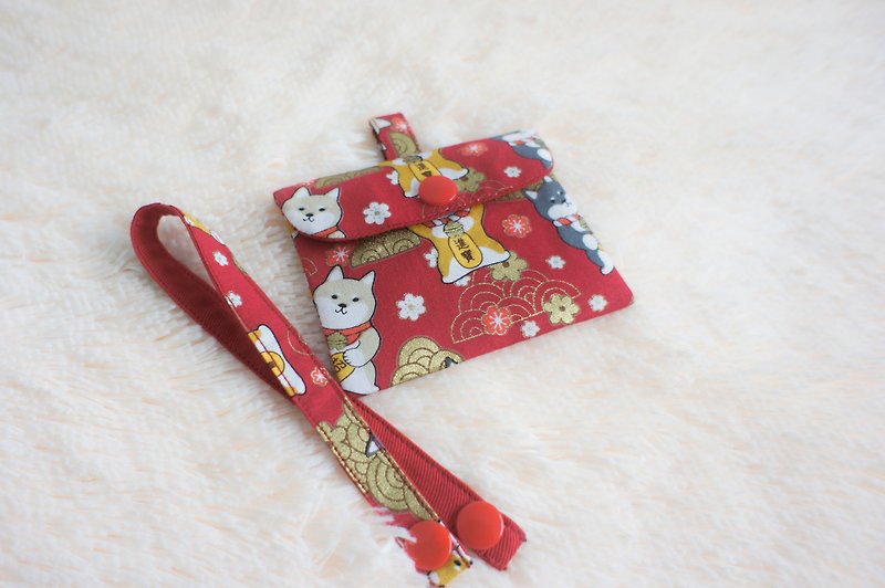 Dog Laifu Pet Red Packet Necklace Bag (without collar) - Other - Cotton & Hemp Red
