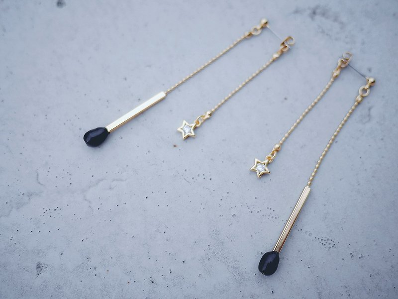 A Match - black - Earrings & Clip-ons - Copper & Brass Gold