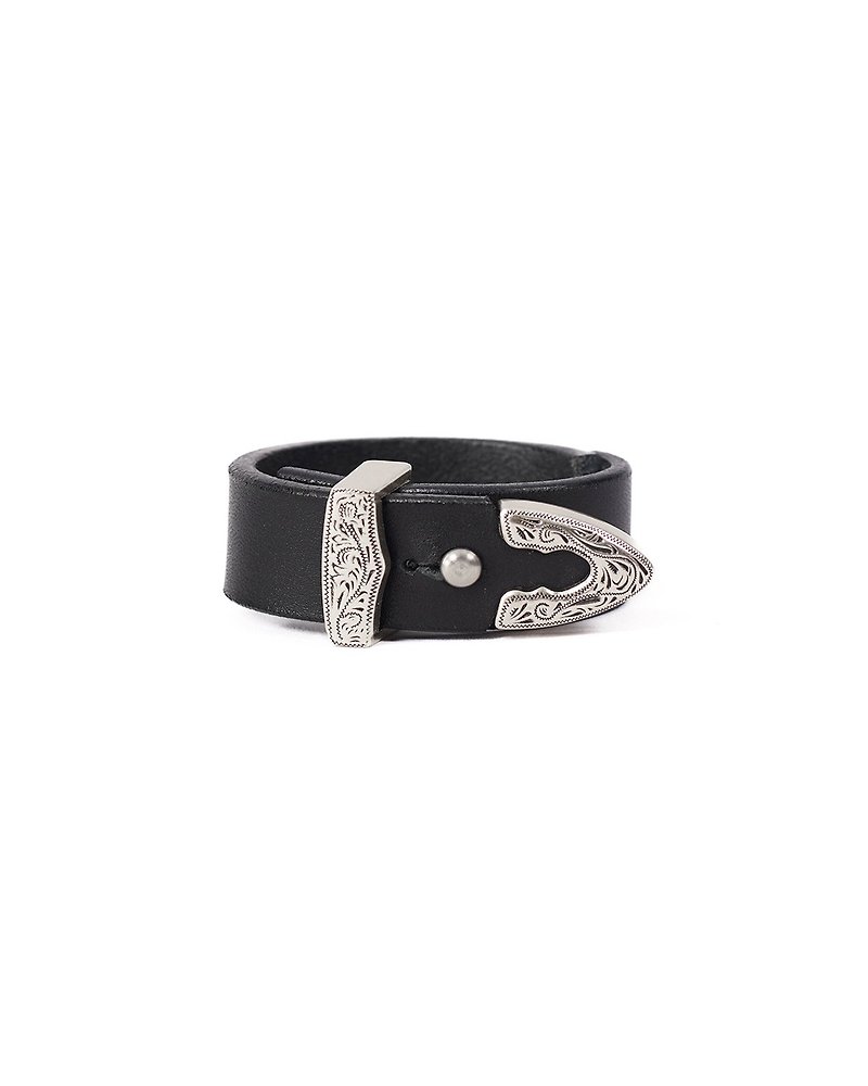 Django Bracelet| Handmade| Unisex| Customized| Leather Accessories - Bracelets - Genuine Leather Black
