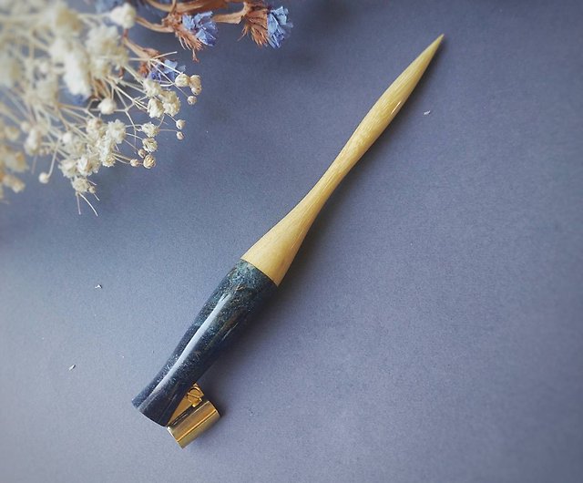 Oblique calligraphy handmade pen holder with universal flange - Shop  OlgaMosHandmade Dip Pens - Pinkoi