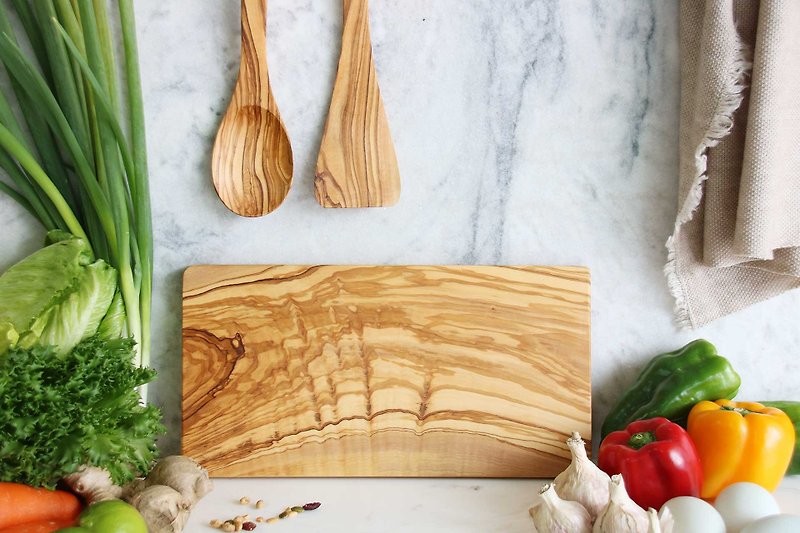 Olivewood  CUSTOM rectangular cutting board-35cm - Serving Trays & Cutting Boards - Wood Brown