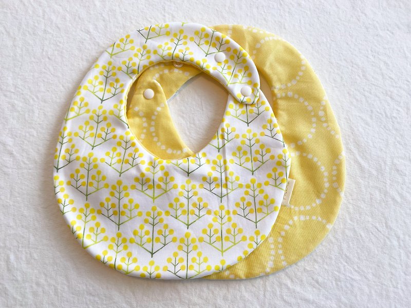 寶寶口水巾 圍兜-花椰菜圖案 - 口水肩/圍兜 - 棉．麻 黃色