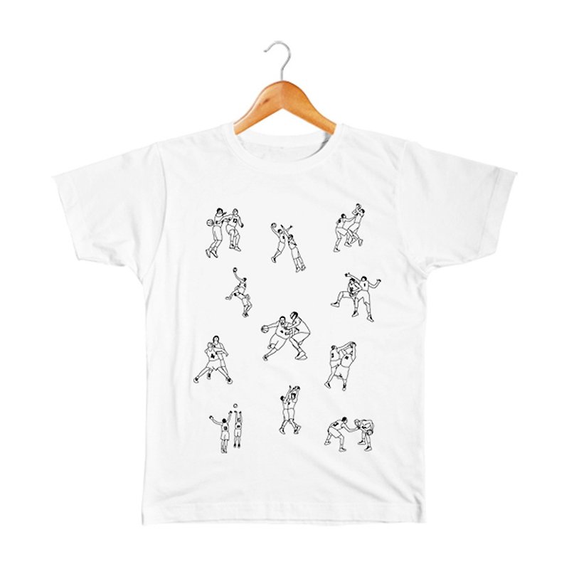 Basketball 兒童T恤 - 男/女童裝 - 棉．麻 白色