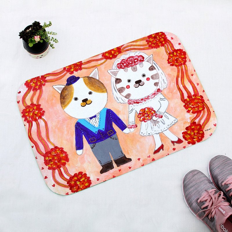 地墊-貓咪結婚 - 地墊/地毯 - 聚酯纖維 多色
