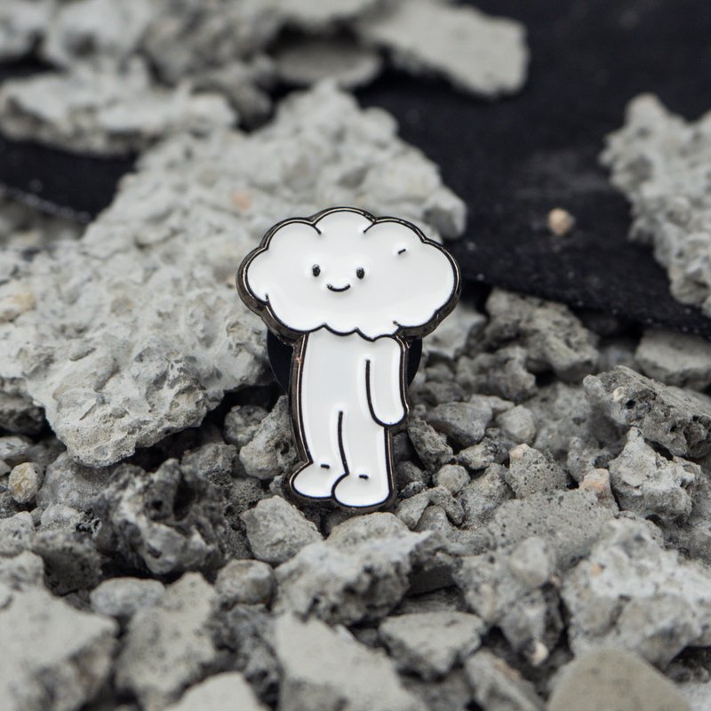 Head in the Clouds Enamel Pin — Motivation and Inspiration | 夢想者徽章 - Brooches - Other Metals White