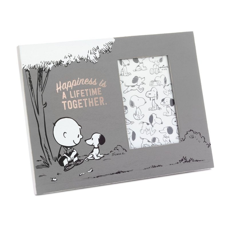 Snoopy70週年紀念 相框-幸福是一輩子在一起【Hallmark 史努比】 - 相框/畫框 - 木頭 灰色
