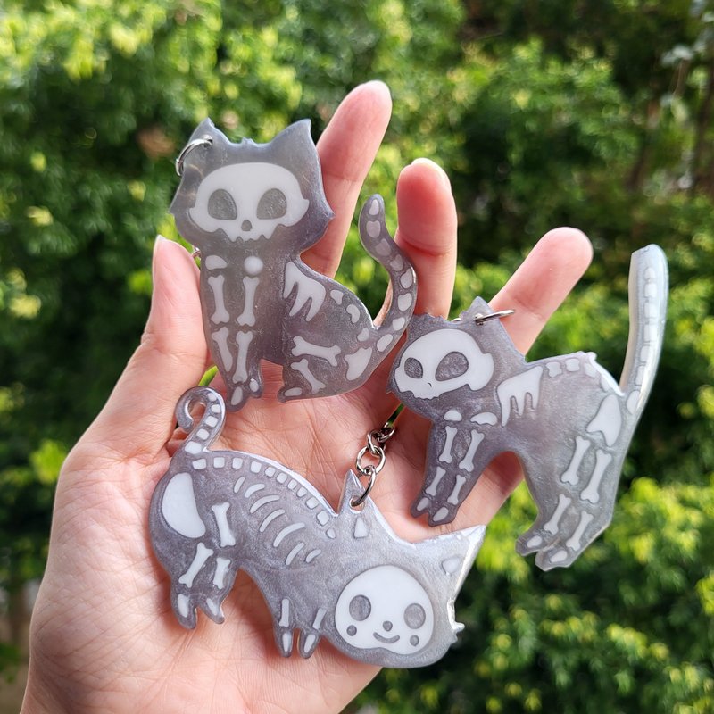 喵魂不散 幽靈貓咪鑰匙圈 - 鑰匙圈/鑰匙包 - 樹脂 