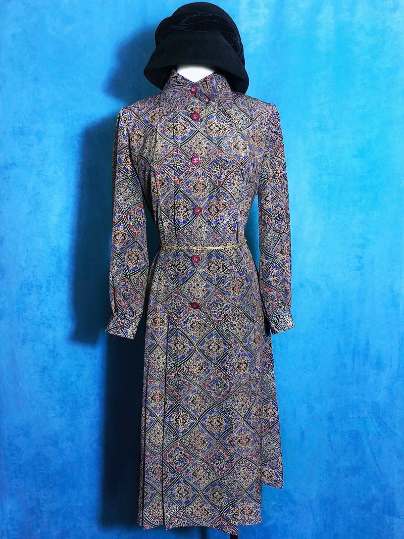 Totem long sleeve vintage dress / abroad brought back VINTAGE - ชุดเดรส - เส้นใยสังเคราะห์ หลากหลายสี
