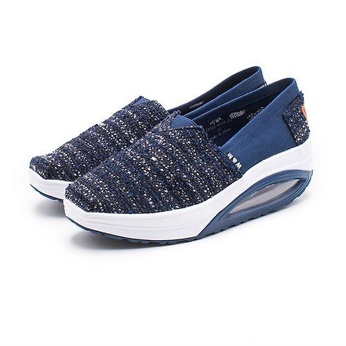 米蘭皮鞋Milano W&M BOUNCE 多色編織 厚底休閒女鞋-藍(另有灰、粉)
