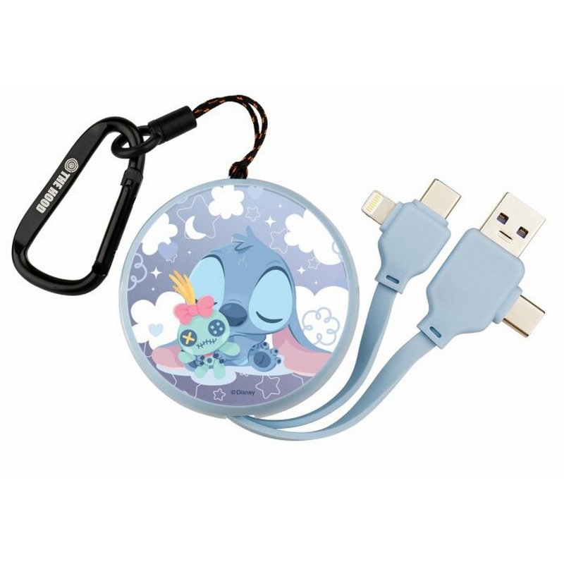 迪士尼 史迪奇  PD快充多合一伸縮鏡面充電線 便攜可伸縮式 - 行動電源/充電線 - 其他材質 白色