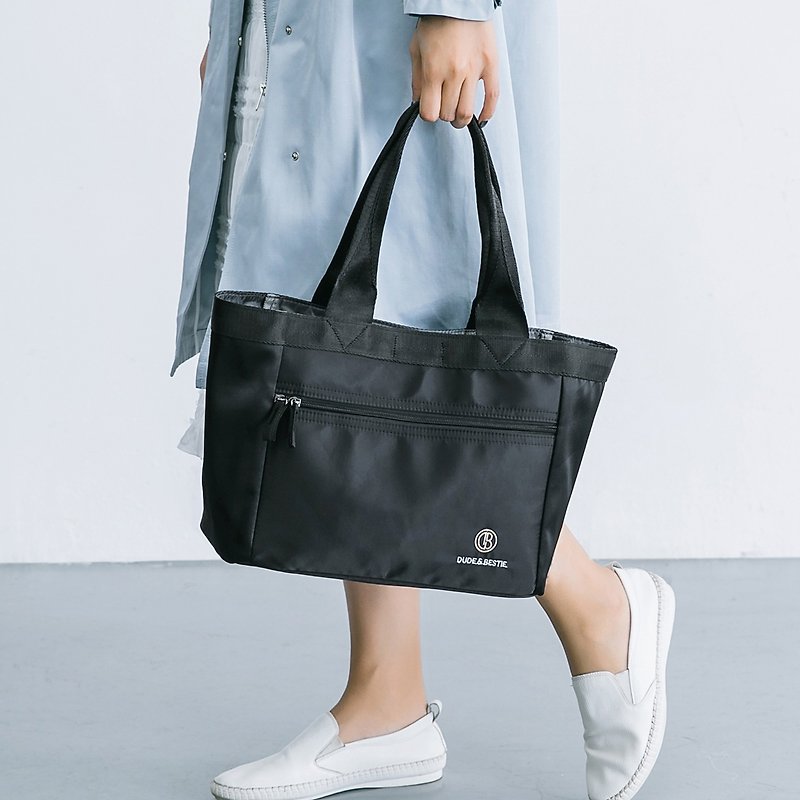2 way tote bag crossbody bag waterproof 2018 office causal style - Reims - กระเป๋าแมสเซนเจอร์ - วัสดุกันนำ้ สีดำ