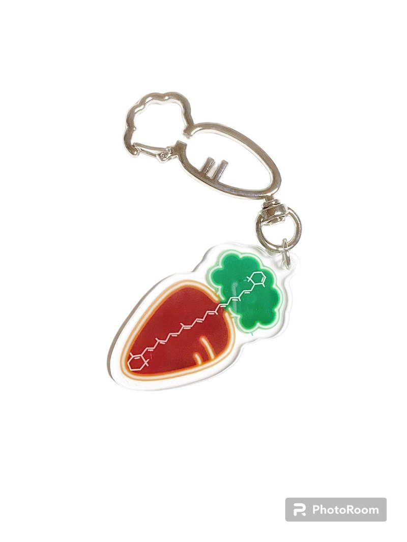 Structural formula Acrylic keychain Carrot/Carotene - Keychains - Acrylic Orange