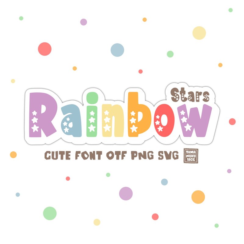 Stars Rainbow OTF PNG SVG - 字體設計 - 其他材質 