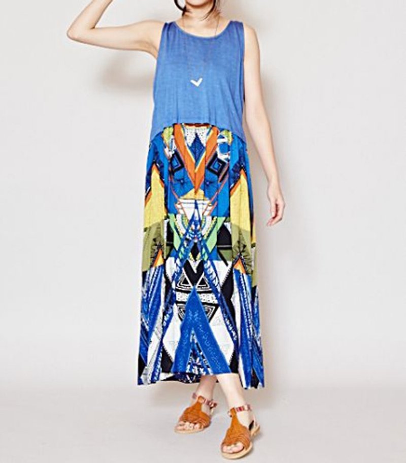 [Pre-order] ✱ ✱ Africa geometry vest dress (three-color) - One Piece Dresses - Other Materials Multicolor