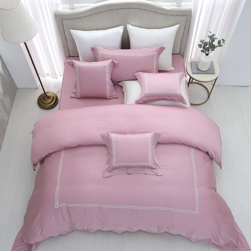 Honyu 300 織テンセルコットン布団カバーベッドバッグセットワイルドローズピンク (ダブル/ラージ/エクストララージ) - 寝具 - その他の素材 ピンク