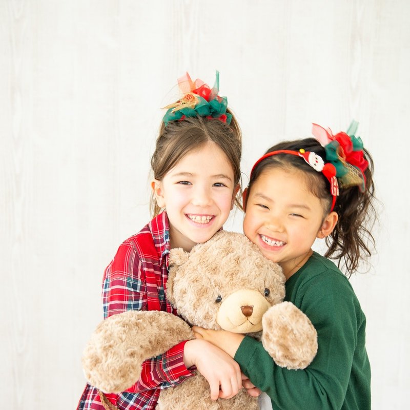 miniメリークリスマス | 彩る咲き編みシュシュ - 髮夾/髮圈 - 聚酯纖維 綠色