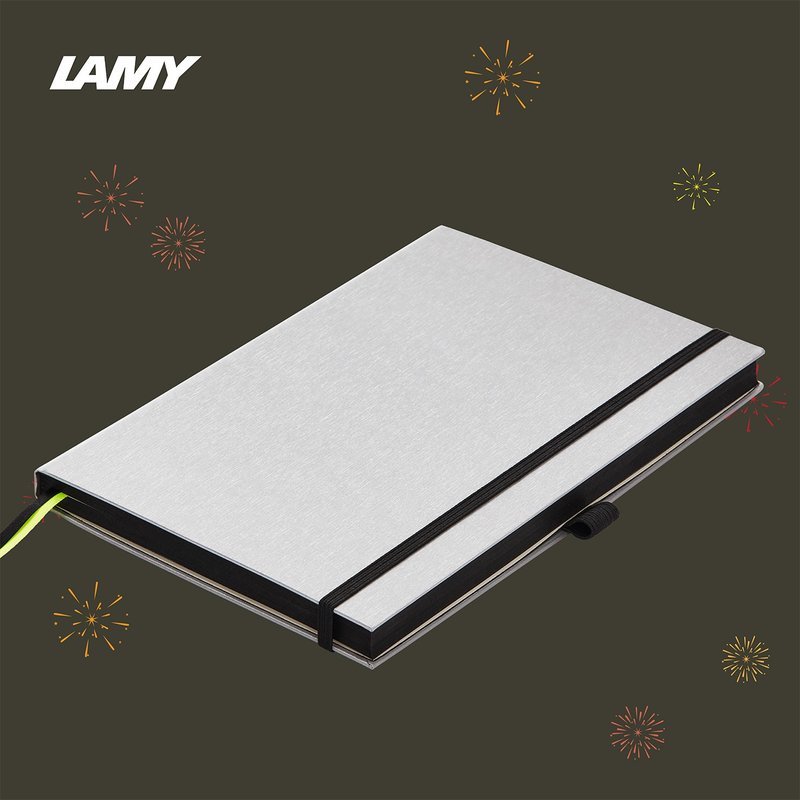 [Customized service] LAMY pen hard A5 notebook/notebook Stellar series Silver and black - Notebooks & Journals - Paper Black