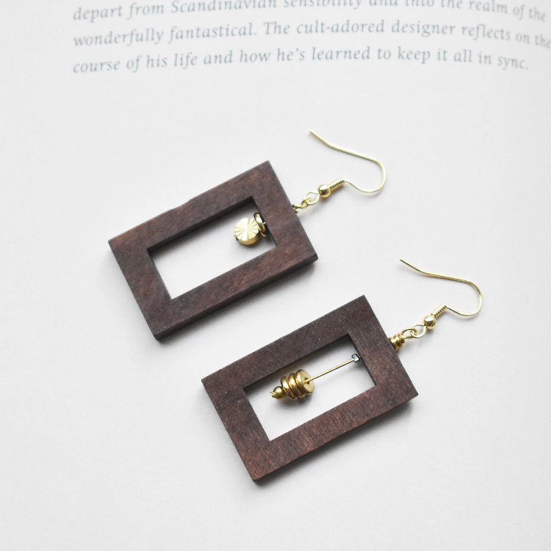 Handmade Earrings - Geometrical Wood - Earrings & Clip-ons - Wood 