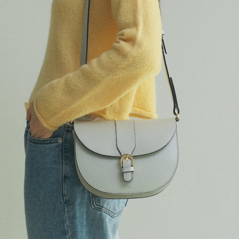 MUR Korean AND Vegan Leather bag (LIGHT GREY) - Messenger Bags & Sling Bags - Eco-Friendly Materials 