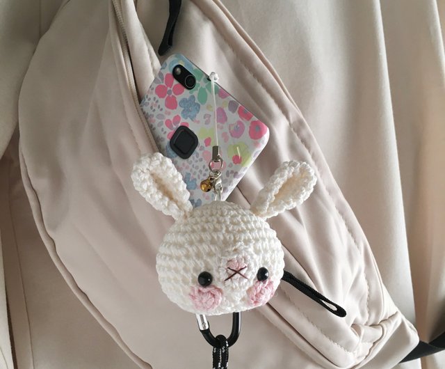 お守り うさぎ あみぐるみ キーホルダー 顔 | 大サイズ | 鈴付き お守り うさぎ あみぐるみ キーホルダー 顔 | 大サイズ | 鈴付き