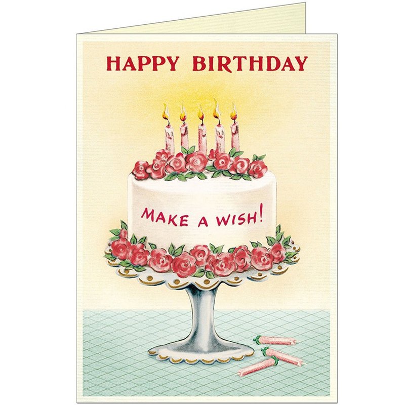 Cavallini & Co.  GREETING CARD 生日卡(大)_生日蛋糕(花朵) - 卡片/明信片 - 紙 多色