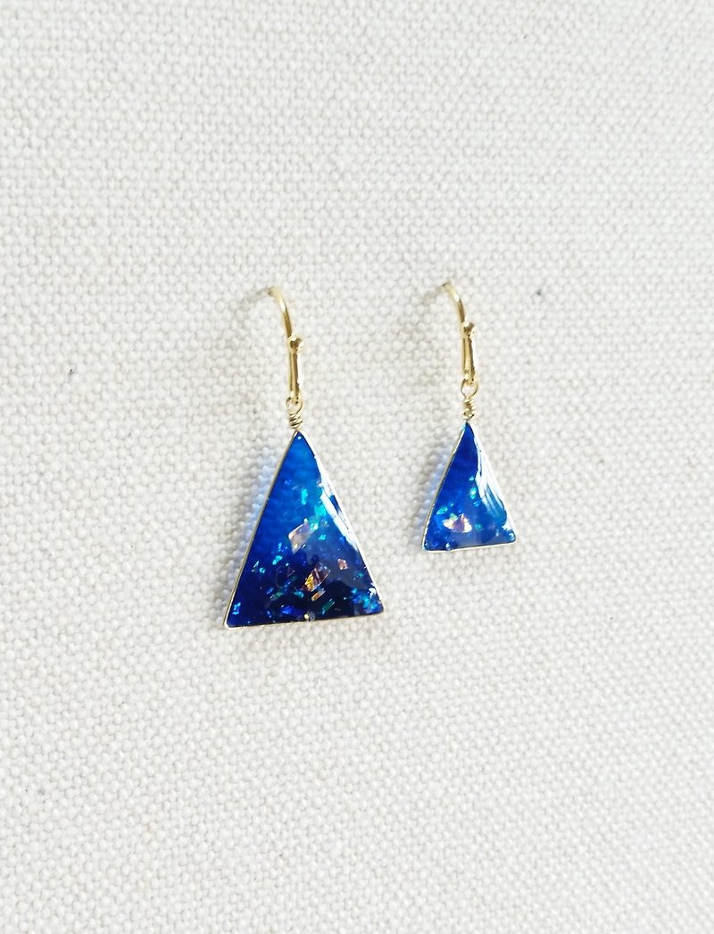 Resin Earrings & Clip-ons Blue - starry sky pierced or clip-on earrings