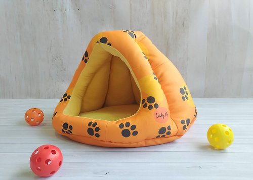 Lucky Me 寵物設計 大暖屋- 頑皮橘貓 貓窩 寵物床 寵物睡墊